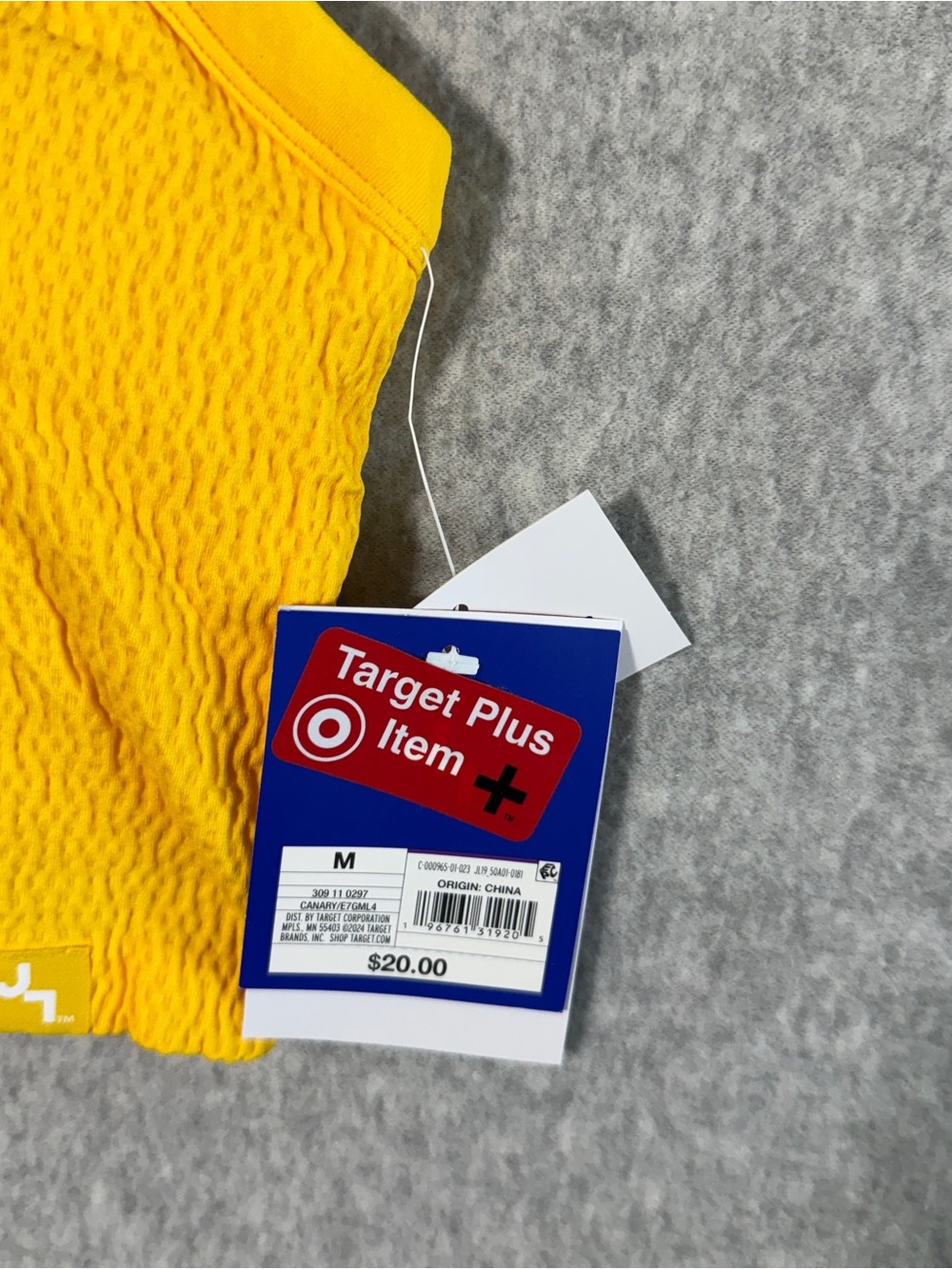 JoyLab Bright Yellow Ribbed Racerback Crop Bralette medium - Picture 2 of 8